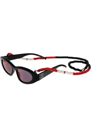 HUGO BOSS Tilbehør, unisex, Sort, ONE SIZE, Uld, Sort Cat Eye Solbriller Spejlet Grå