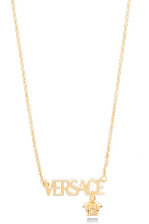 VERSACE Tilbehør, unisex, Gul, ONE SIZE, Uld, Halskæde med vedhæng i form af et logo