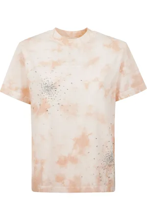 Des Phemmes Top, Dame, Flerfarvet, S, Bomuld, Bomuld Tie Dye T-shirt med Juvelpynt