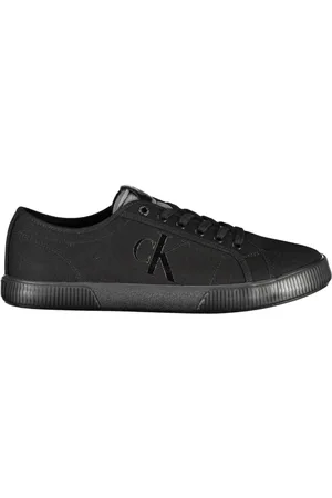 Calvin Klein Sko, Herre, Sort, 45 EU, Uld, Sporty Sorte Snøresko med Logo