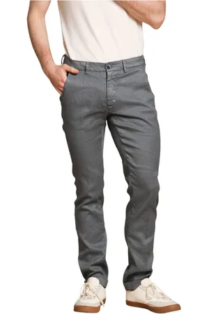 Masons Bukser, Herre, Blå, M, Bomuld, Slim Fit Bomuld Linned Chino Bukser