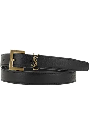 Saint Laurent Tilbehør, Herre, Sort, 105 CM, Læder, Logo Læderbælte