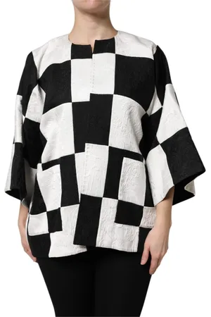 Dolce & Gabbana Jakke, Dame, Flerfarvet, 2XS, Patchwork Jacquard Blazer Jacket