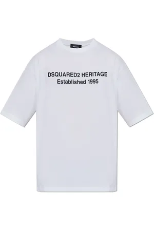 Dsquared2 Top, Herre, Hvid, XL, Bomuld, T-shirt med logo