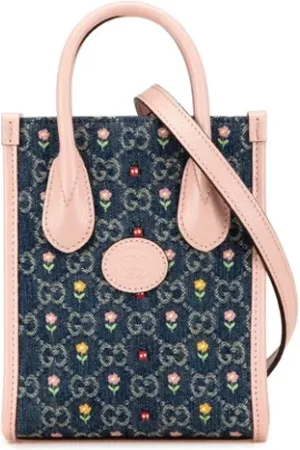 Gucci Pre-owned, Dame, Blå, ONE SIZE, Denim, Pre-owned Denim gucci-tasker
