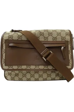 Gucci Pre-owned, Dame, Brun, ONE SIZE, Uld, Pre-owned Canvas gucci-tasker