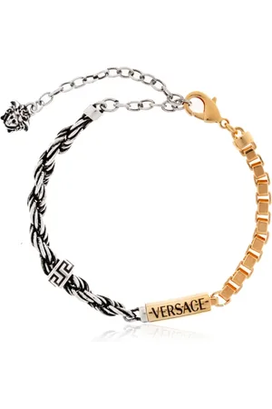 VERSACE Tilbehør, unisex, Gul, ONE SIZE, Tyl, Messing armbånd med logo