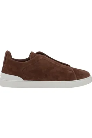 Ermenegildo Zegna Sko, Herre, Brun, 40 EU, Læder, Suede Læder Slip-On Sneakers