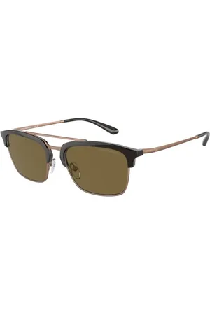 Emporio Armani Tilbehør, Herre, Brun, 55 MM, Uld, Autentiske Stilfulde Briller, Premium Kvalitet