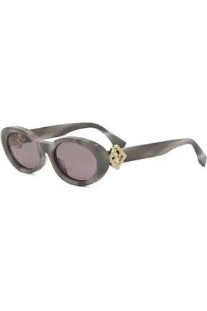 Fendi Tilbehør, unisex, Grå, 53 MM, Diamant Solbriller, Premium Kvalitet Briller