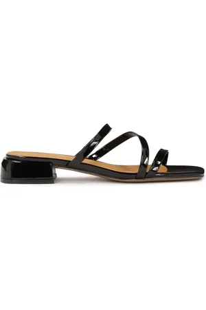 Kazar Sko, Dame, Sort, 39 EU, Læder, Flip-flops på en flad sål lavet af laklæder