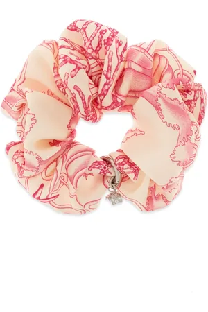 VERSACE Tilbehør, Dame, Lyserød, ONE SIZE, Uld, Silke hår scrunchie