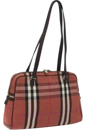 Burberry Pre-owned, Dame, Rød, ONE SIZE, Uld, Pre-owned Canvas skuldertasker