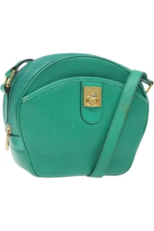 Céline Pre-owned, Dame, Grøn, ONE SIZE, Uld, Pre-owned Laeder celine-tasker