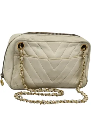 CHANEL Pre-owned, Dame, Hvid, ONE SIZE, Uld, Pre-owned Laeder chanel-tasker