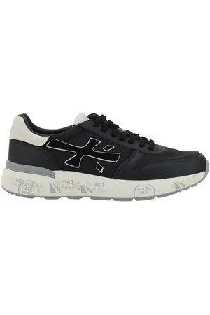 Premiata Sko, Dame, Sort, 42 EU, Farverige Panel Sneakers med Ruskind Detaljer