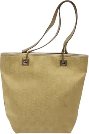 Gucci Pre-owned, Dame, Gul, ONE SIZE, Uld, Pre-owned Canvas gucci-tasker