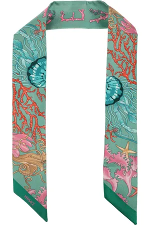 VERSACE Tilbehør, unisex, Grøn, ONE SIZE, Uld, Silketørklæde