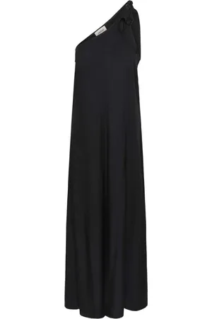 Soaked in Luxury Kjole, Dame, Sort, 2XL, Uld, Elegant One-Shoulder Sort Kjole