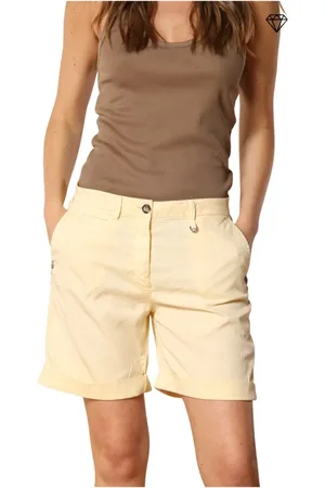 Masons Shorts, Dame, Gul, S, Bomuld, Slim Fit Bermuda Shorts med Stud-detaljer