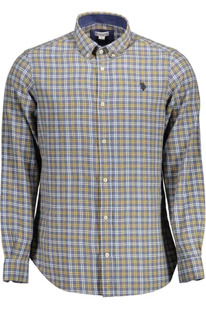 U.S. Polo Assn. Skjorte, Herre, Blå, 2XL, Blå Langærmet Slim Fit Skjorte