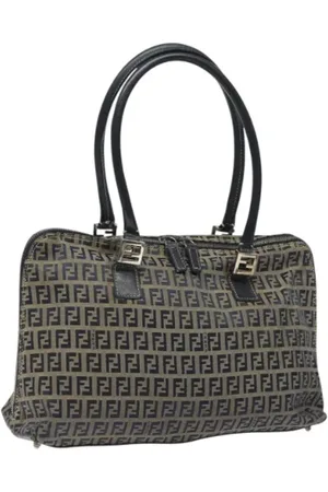 Fendi Pre-owned, Dame, Blå, ONE SIZE, Tyl, Pre-owned canvas håndtasker