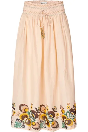Lollys Laundry Nederdel, Dame, Lyserød, XL, Romantisk Maxi Nederdel med Blomsterprint