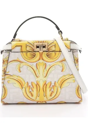 Fendi Pre-owned, Dame, Hvid, ONE SIZE, Uld, Pre-owned Laeder hndtasker