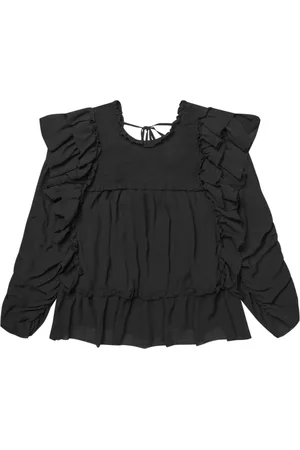 Munthe Bluser & Skjorter, Dame, Sort, 2XS, Feminin Top med Elegante Detaljer