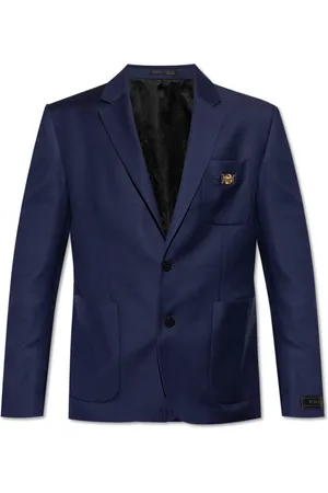 VERSACE Jakke, Herre, Blå, 2XL, Uld, Uld blazer