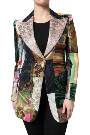 Dolce & Gabbana Jakke, Dame, Flerfarvet, M, Blomstret Patchwork Jacquard Blazer