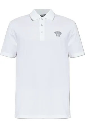 VERSACE Top, Herre, Hvid, L, Bomuld, Polo med Medusa hoved
