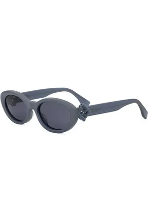 Fendi Tilbehør, unisex, Blå, 53 MM, Diamant Solbriller - Premium Kvalitet Briller