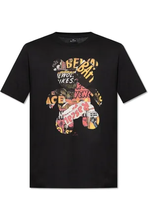 Paul Smith Top, Herre, Sort, 3XL, Bomuld, T-shirt med farverigt tryk