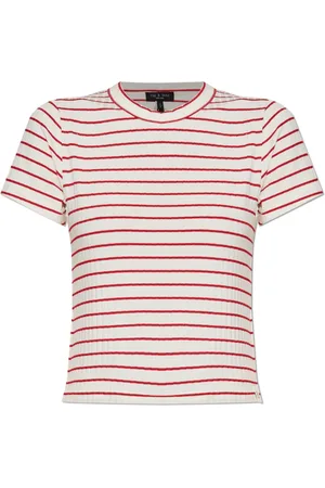 RAG&BONE Top, Dame, Rød, XS, Tyl, Stribet mønster t-shirt