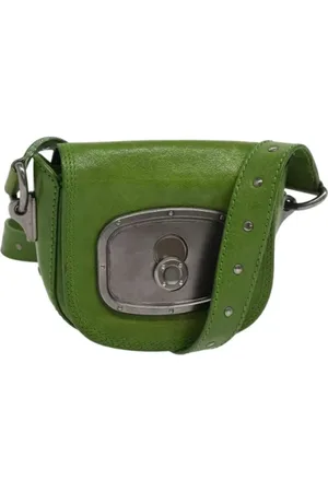 Céline Pre-owned, Dame, Grøn, ONE SIZE, Uld, Pre-owned Laeder celine-tasker