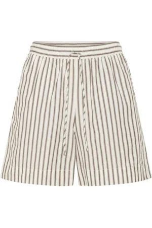 Soaked in Luxury Shorts, Dame, Flerfarvet, L, Uld, Stribede Shorts & Trusser Brun/Hvid