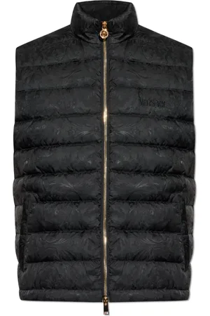 VERSACE Jakke, Herre, Sort, XL, Uld, Dunvest med ståkrave