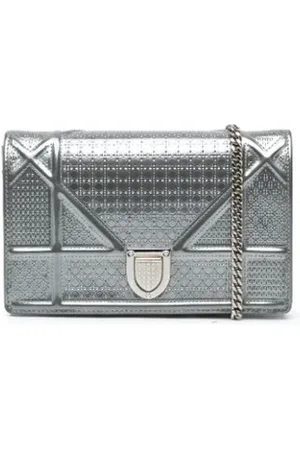 Dior Pre-owned, Dame, Grå, ONE SIZE, Uld, Pre-owned Laeder crossbody-tasker