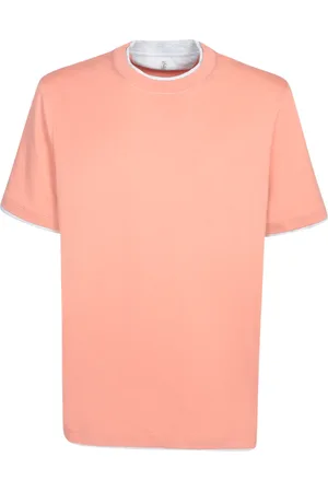 Brunello Cucinelli Top, Herre, Lyserød, M, Bomuld, Crew Neck T-Shirt