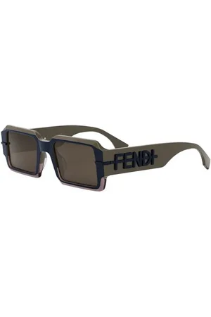 Fendi Tilbehør, unisex, Brun, 52 MM, Autentiske graphy Solbriller, Premium Kvalitet