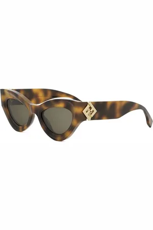 Fendi Tilbehør, unisex, Brun, 52 MM, Autentiske Diamantbriller med Top Service