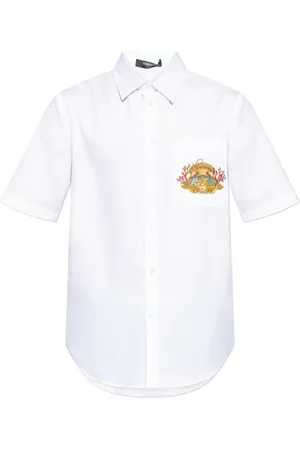 VERSACE Skjorte, Herre, Hvid, 2XL, Bomuld, Skjorte med lomme