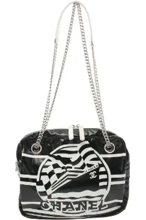 CHANEL Pre-owned, Dame, Sort, ONE SIZE, Uld, Pre-owned Canvas crossbody-tasker
