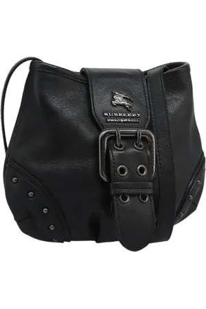 Burberry Pre-owned, Dame, Sort, ONE SIZE, Uld, Pre-owned Laeder skuldertasker