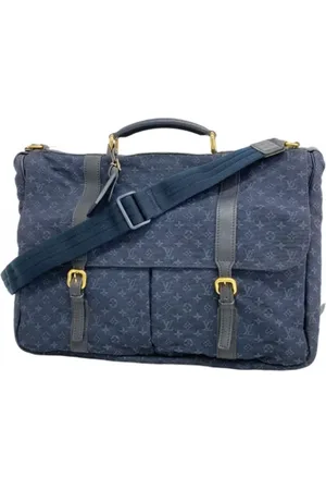 LOUIS VUITTON Pre-owned, Dame, Blå, ONE SIZE, Uld, Pre-owned canvas tasker