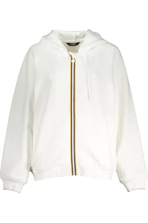 K-Way Sweathshirts & Hoodies, Dame, Hvid, M, Uld, Hvid Hættetrøje med Lynlås
