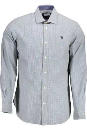 U.S. Polo Assn. Skjorte, Herre, Blå, 2XL, Slim Fit Langærmet Skjorte med Broderet Logo