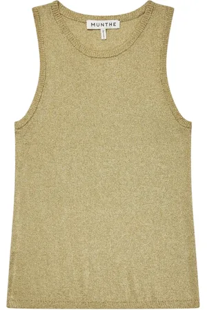 Munthe Top, Dame, Gul, XL, Uld, Elegant Glimmer Tank Top Guld