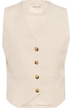 Cream Jakke, Dame, Lyserød, S, Klassisk Vest med V-Hals og Knapper